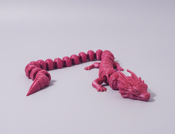 Pink dragon with corrected colour and studio background